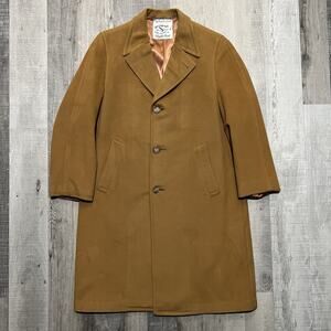 VTG 70s Hickey Freeman Flight Coat Camel Hair Union Made Overcoat Outdoor Preppy
